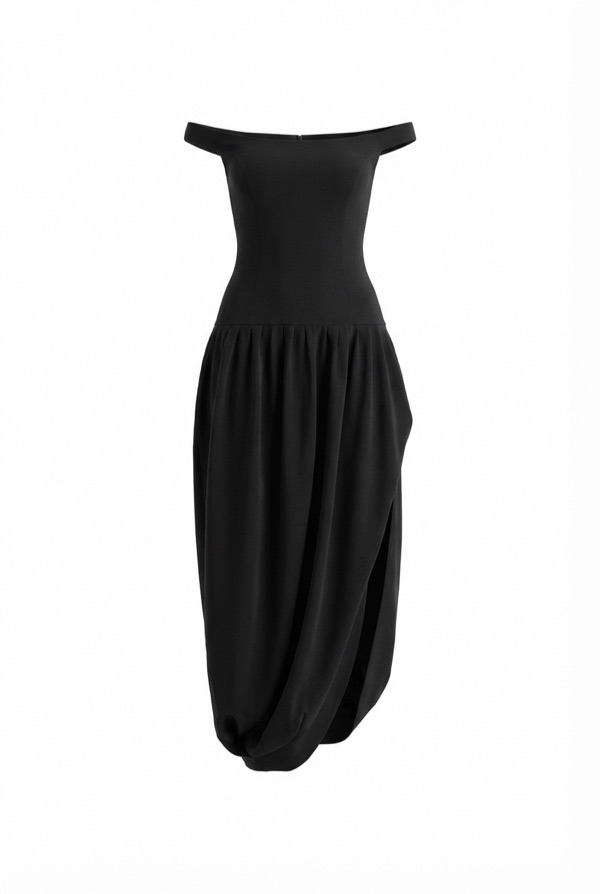 Off-Shoulder Gown In White