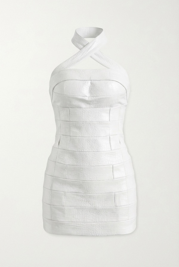 Criss-Cross Panelled Dress In White