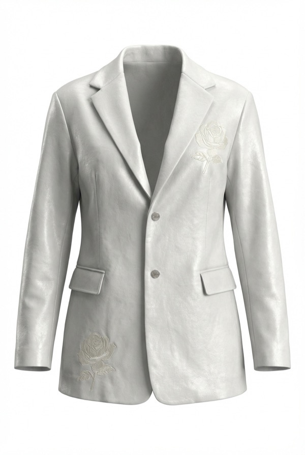 Suit Collar Pocket Jacket In White