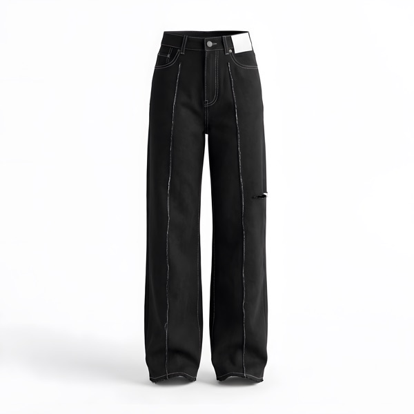 Wide-Leg Trousers In Black