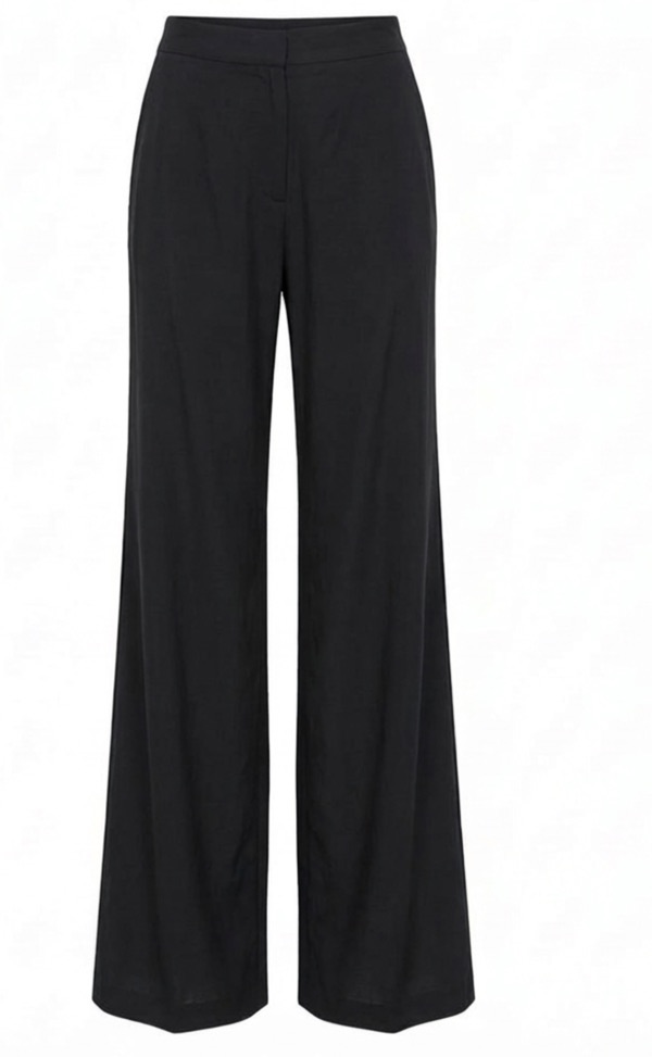 Wide-Leg Trousers In Black