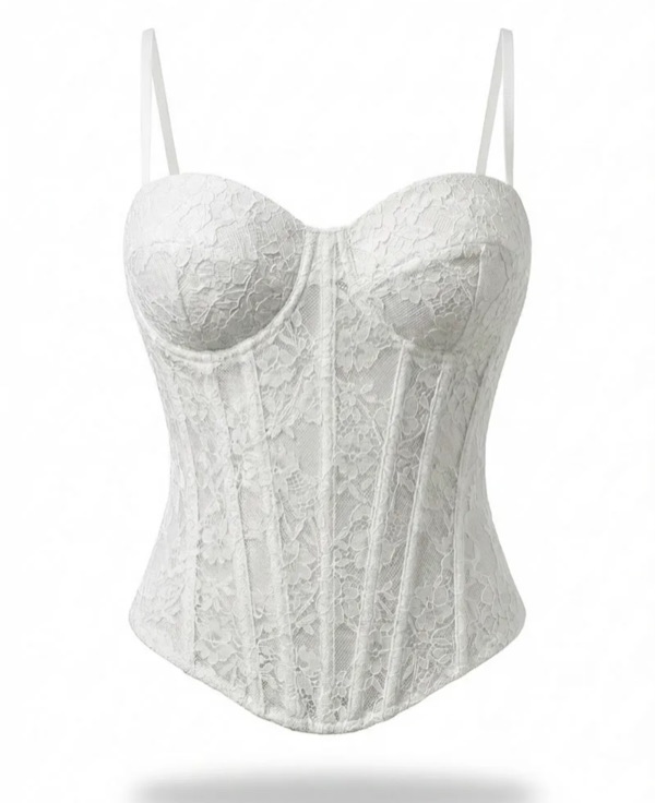 Lace Strap Top In White