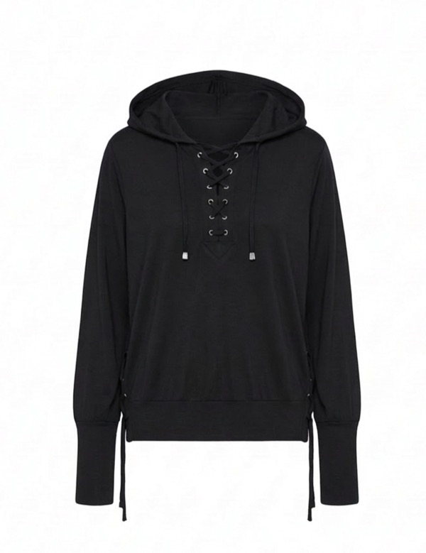 Tie Sweater In Black