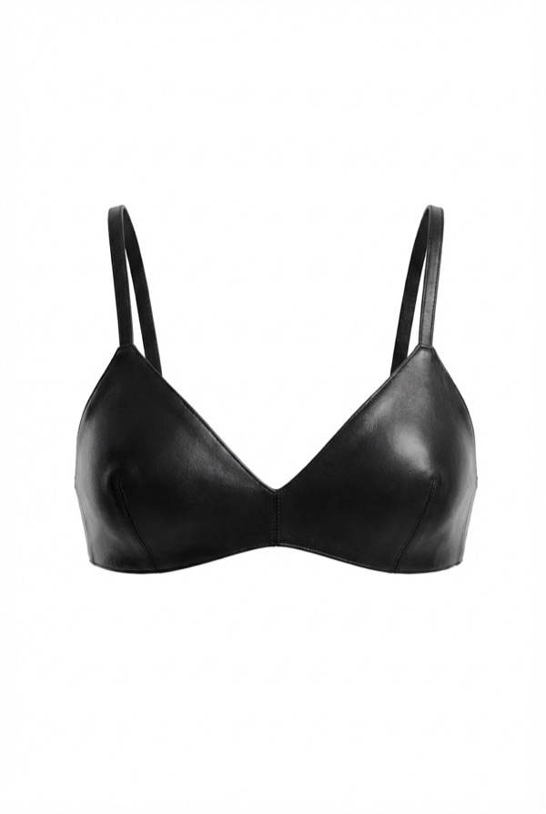 Leather Bustier In Black