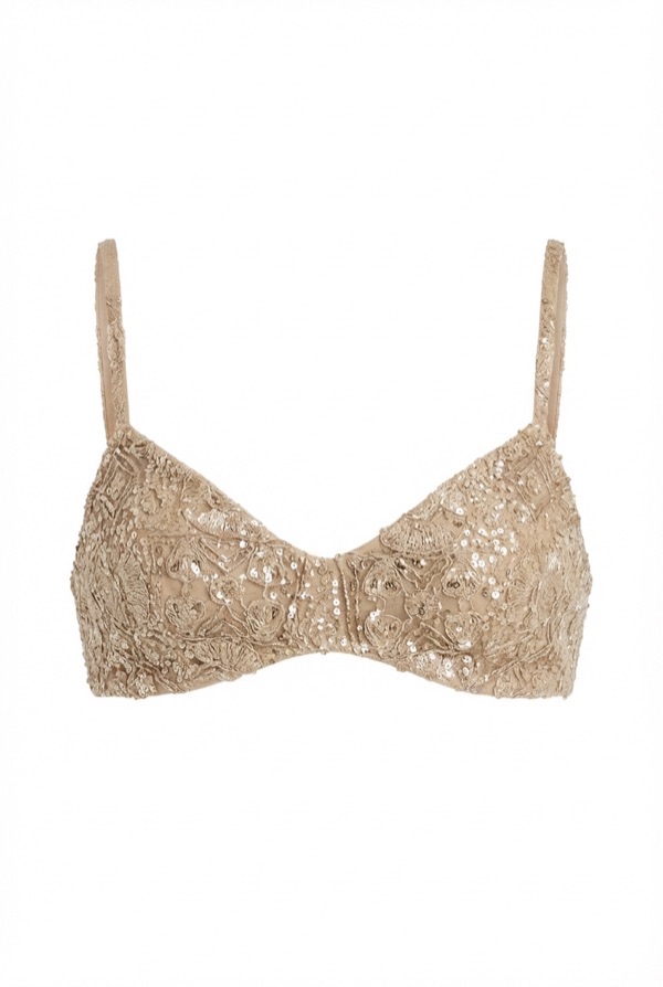 Sequin Bustier In Champagne