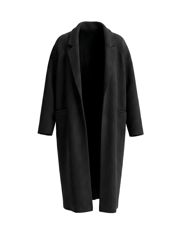 Embroidered Coat in Black