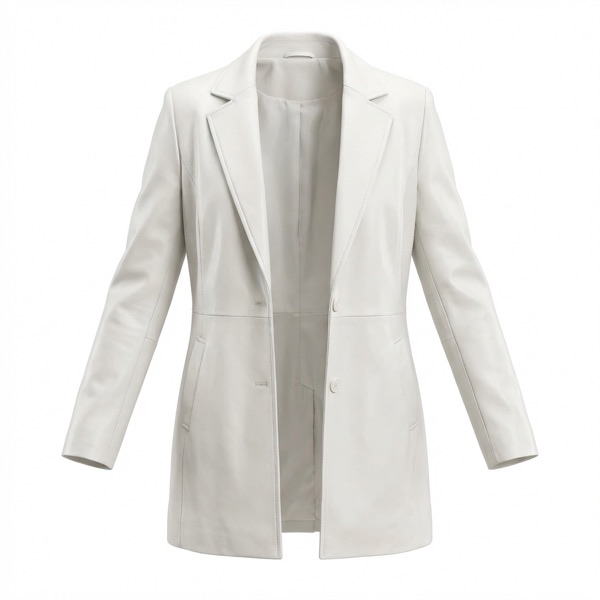 Suit Collar Buttons Jacket in White