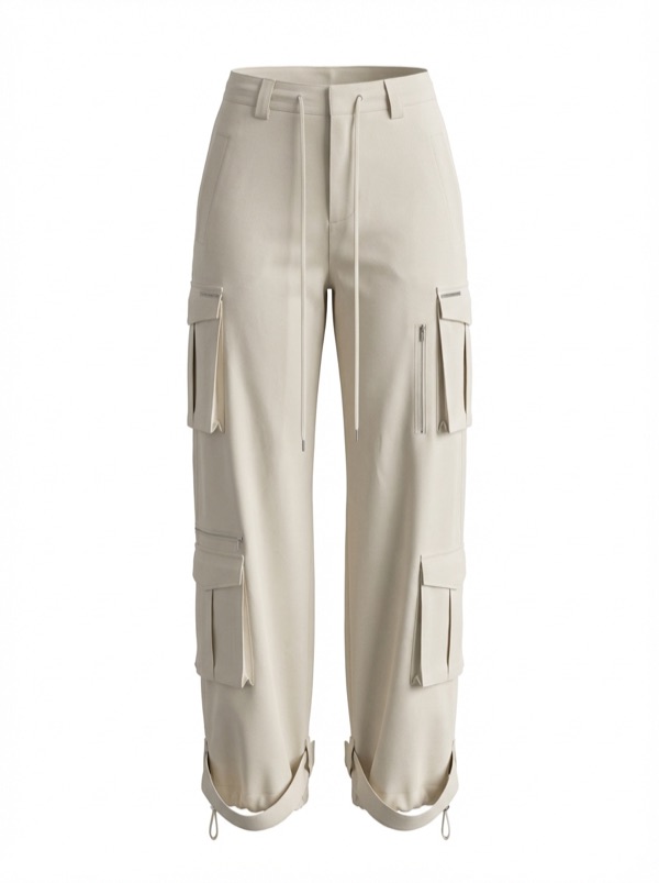 Cargo Pockets Trousers in White