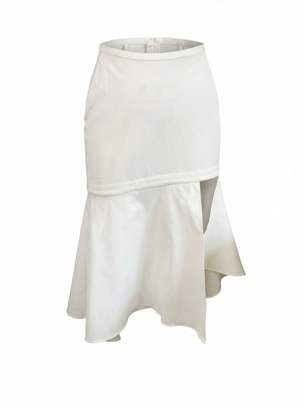 Asymmetrical Skirt in White