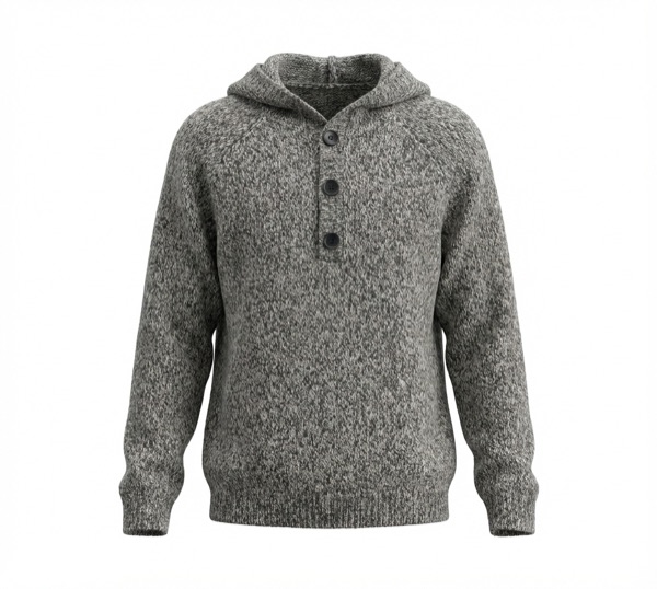 Rose Embroidered Sweater in Grey